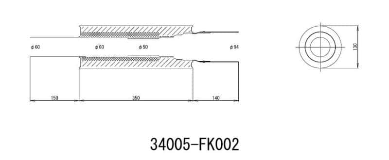 HKS — HKS Universal Stainless Hi Power 130mm Titanium Muffler - view 2