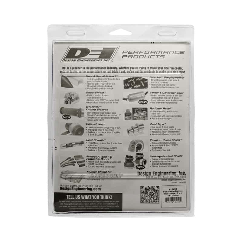 DEI — DEI Pipe Shield w/Stainless Steel Clamps - 6in x 12in - Titanium
Exhaust Heat Shield - view 6