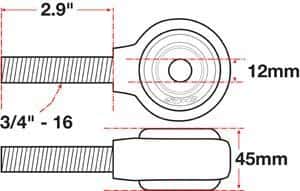 SPC Performance — SPC Performance xAxis Rod End Ball Joint
CROSSAXIS ROD END
XAXIS JOINT - view 2