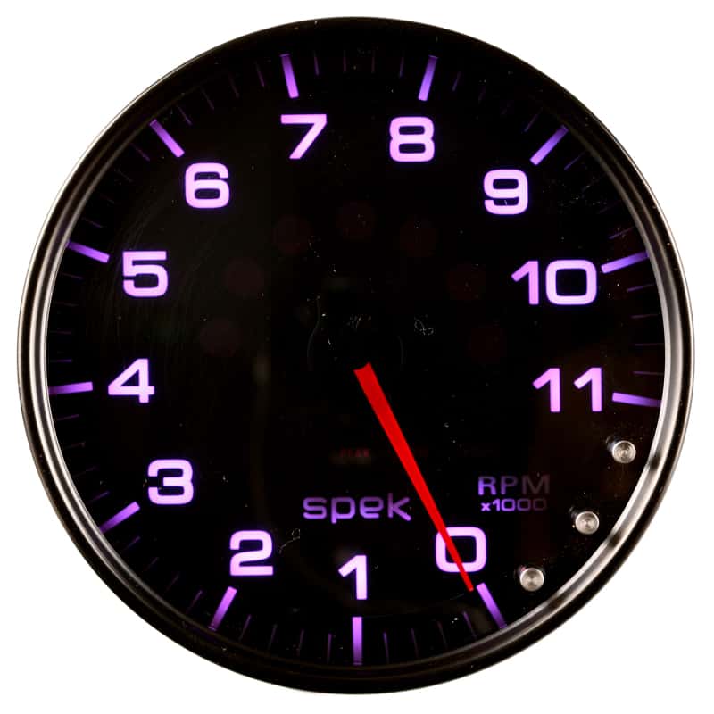 AutoMeter — Autometer Spek-Pro Gauge Tachometer 5in 11K Rpm W/Shift Light & Peak Mem Black/Smoke/Black
GA 5" 11KRPM BSB SPK - view 12