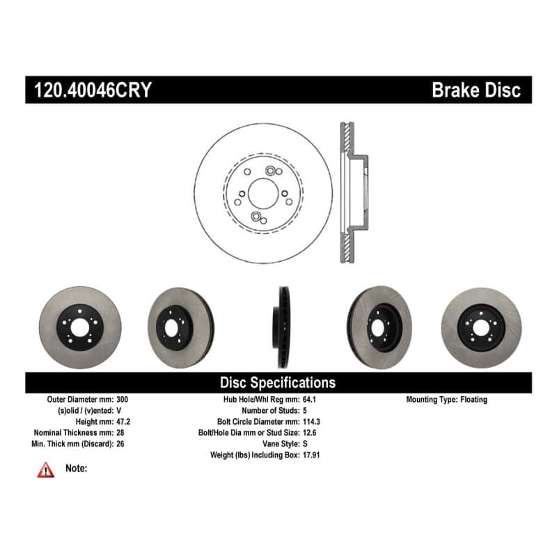 Stoptech — Stoptech 04-10 Acura TSX / 01-03 CL / 01-06 MDX / 05-10 Accord SEDAN Front Performance CRYO Rotor
Cryostop Rotor - view 3
