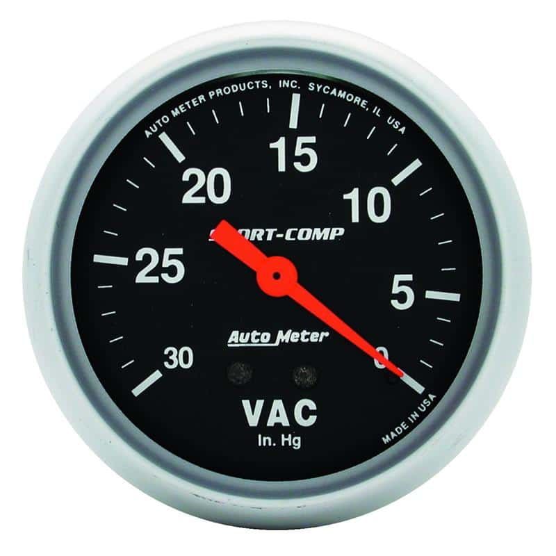 AutoMeter — AutoMeter Gauge Vacuum 2-5/8in. 30Inhg Mechanical Sport-Comp
2-5/8" VACUUM, 30 IN - view 2