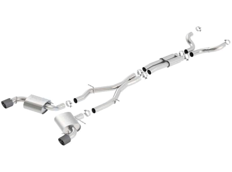 Borla — Borla 16-17 Chevy Camaro 6.2L 4.5in Carbon Fiber Tips Single Split Exit S-Type Catback Exhaust
Cat-Back System - view 1
