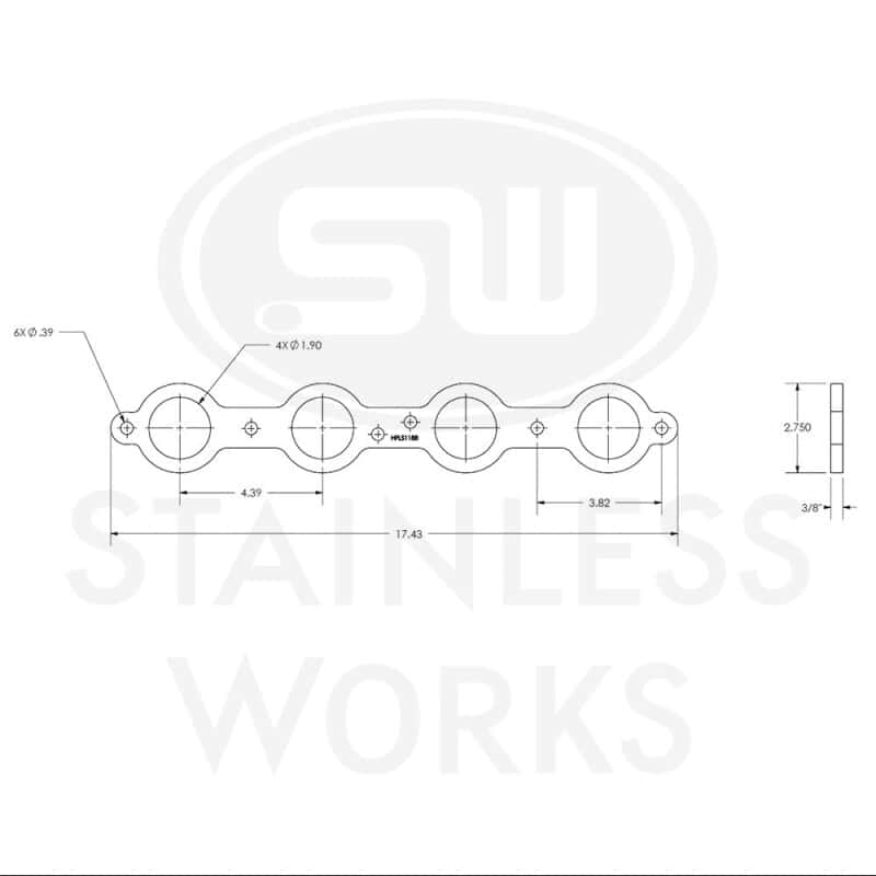Stainless Works — Stainless Works Chevrolet LS1/LS6 Round Port Header 304SS Exhaust Flanges 1-7/8in Primaries
Header Flange
HFLS1188
 - view 3