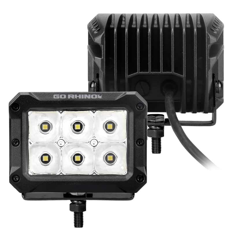 Go Rhino — Go Rhino Xplor Bright Series Rectangle LED Spot Light Kit (Surface/Thread Stud Mnt) 4x3 - Blk (Pair)
Bright-Two 4x3Lights - view 3