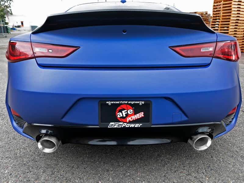 aFe — aFe POWER Takeda 2.5in 304 SS Axle-Back Exhaust w/ Polished Tips 17-19 Infiniti Q60 V6-3.0L (tt)
Axle-Back Exhaust - view 6