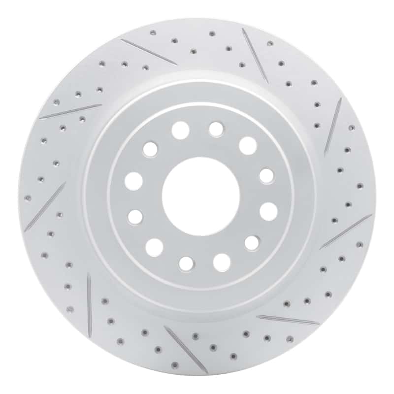 R1 Concepts — R1 19-25 Ram 1500 Rear Right Drilled & Slotted Geo-Carbon Rotor - view 1