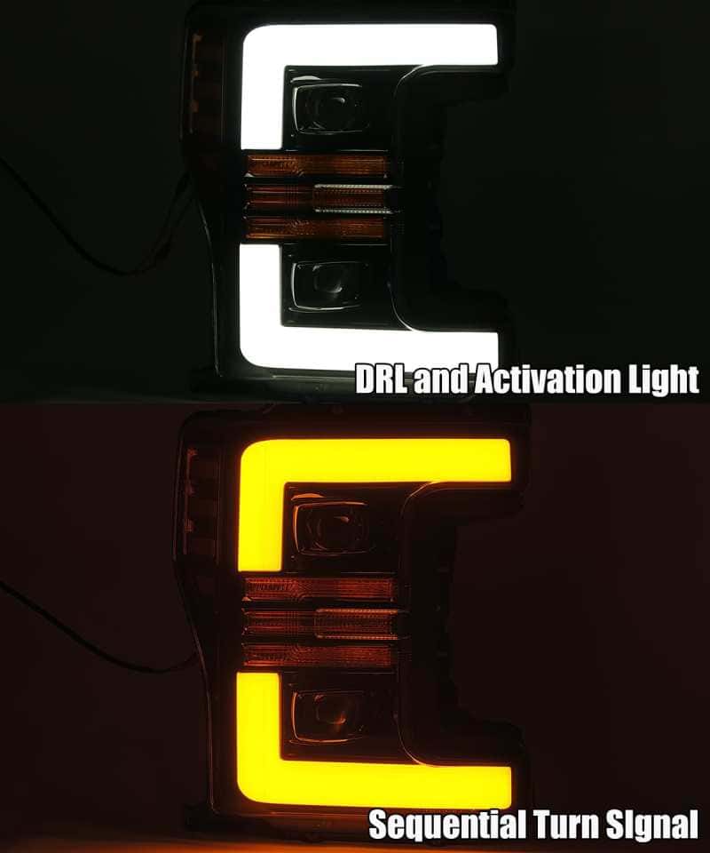 AlphaRex — AlphaRex 17-19 Ford F-250 SD PRO-Series Proj Headlights Plank Style Chrome w/Activ Light/Seq Signal
Projector Headlights - view 4