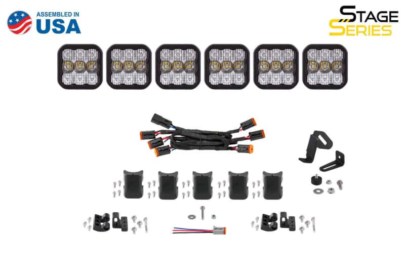 Diode Dynamics — Diode Dynamics SS5 Pro Universal CrossLink 6-Pod Lightbar - White Combo - view 5