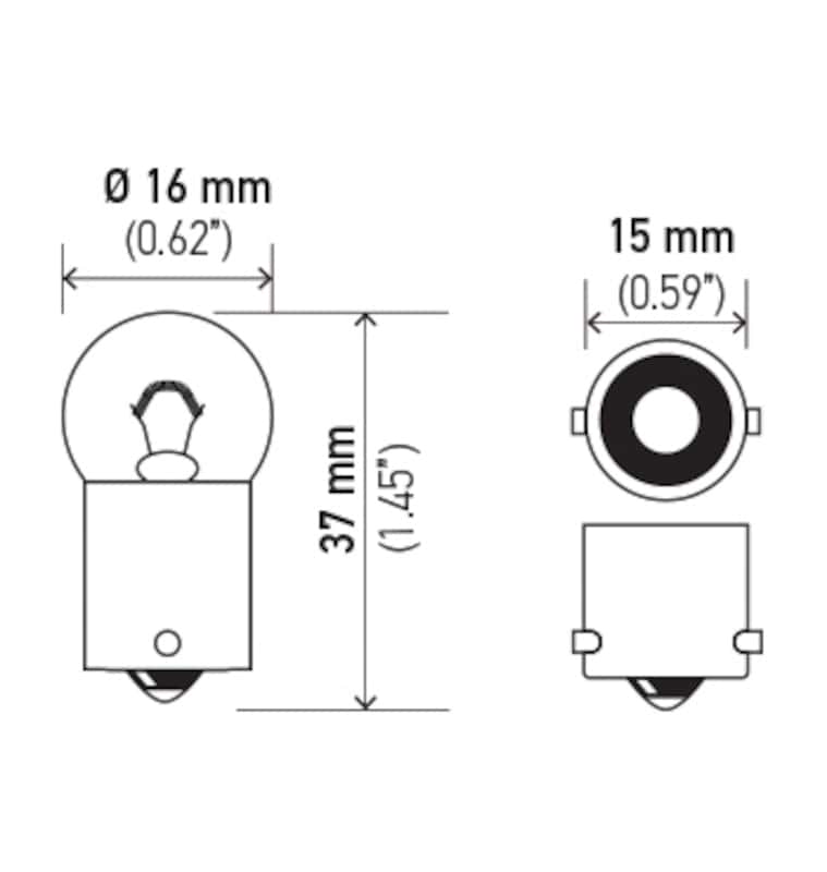 Hella — Hella Bulb 53 12V 2W 1CP BA9s G3.5
53 Incan Bulb - view 8