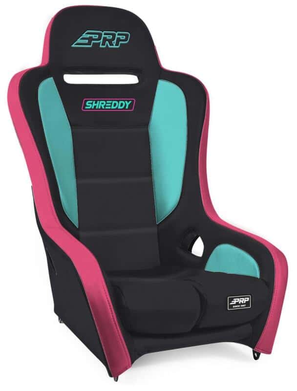 PRP Seats — PRP Shreddy Podium Suspension Seat - Black- Pink / Teal - view 1