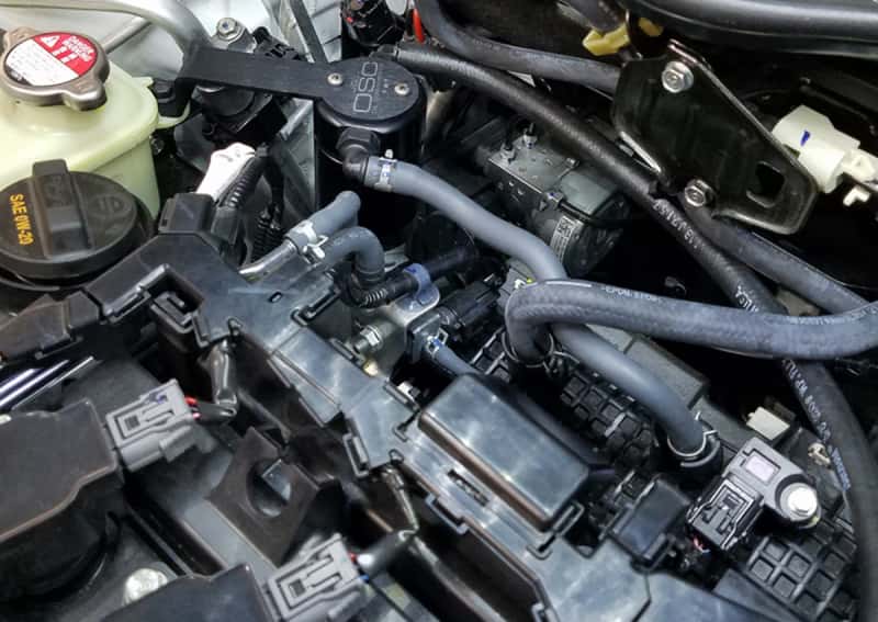J&L — J&L 16-21 Honda Civic 1.5L Turbo (EX & Si) Passenger Side Oil Separator 3.0 - Black Anodized
Oil Separator - view 2