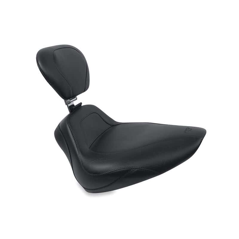 Mustang Motorcycle — Mustang 84-06 Harley Standard Rear Tire Harley Sport Touring Solo Seat w/Driver Backrest - Black - view 2