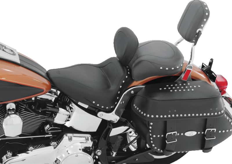 Mustang Motorcycle — Mustang 00-15 Harley Softail Standard Rear Tire Sport Touring Solo Seat w/DBR Studs - Black - view 3