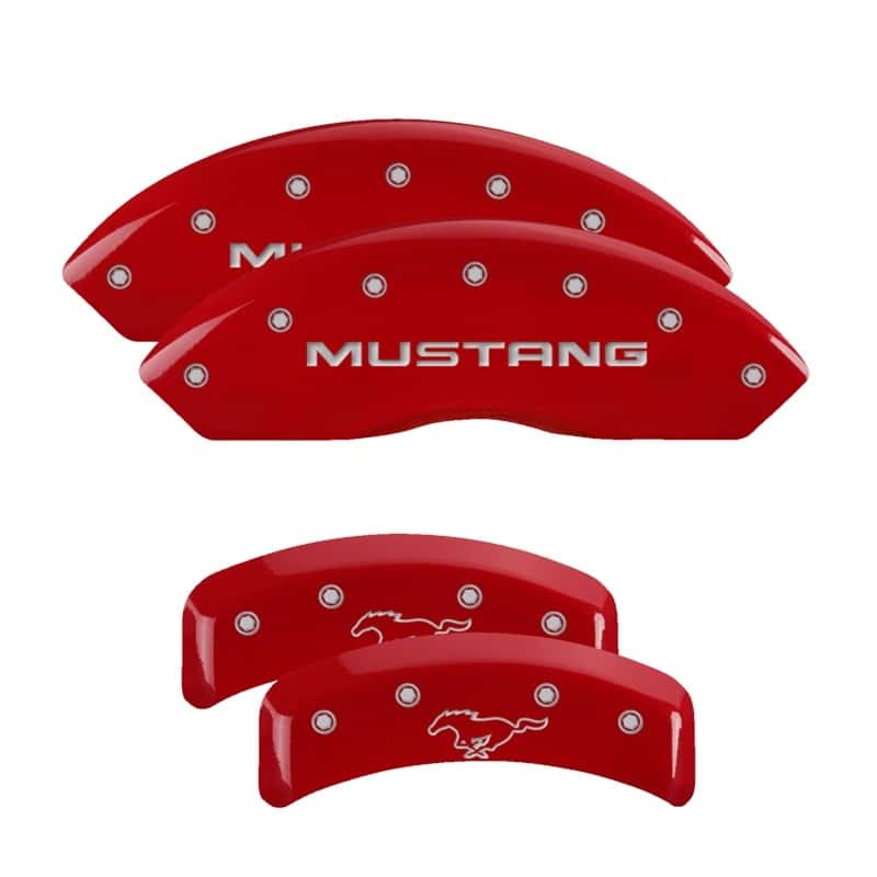 MGP — MGP 4 Caliper Covers Engraved Front Mustang Engraved Rear Pony Red finish silver ch
Caliper Covers - view 1