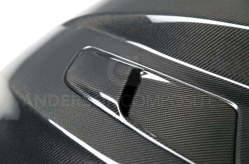 Anderson Composites — Anderson Composites 15-17 Ford Mustang (Excl. GT350/GT350R) Double Sided Carbon Fiber Cowl Hood - view 5