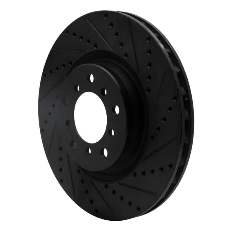 R1 Concepts — R1 01-06 BMW M3 Left Front Drilled & Slotted Black Brake Rotor
R1 Brake Rotor Drill - view 2