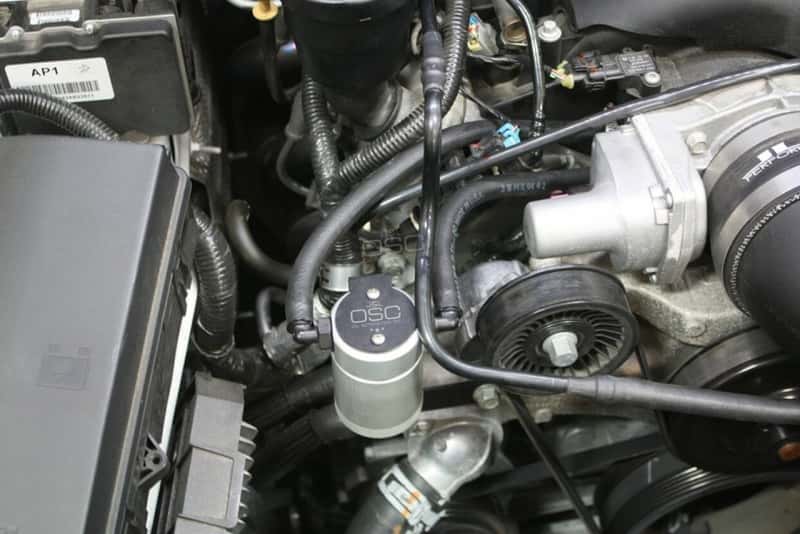 J&L — J&L 10-15 Chevrolet Camaro LS3 6.2L Passenger Side Oil Separator 3.0 - Clear Anodized
Oil Separator - view 3