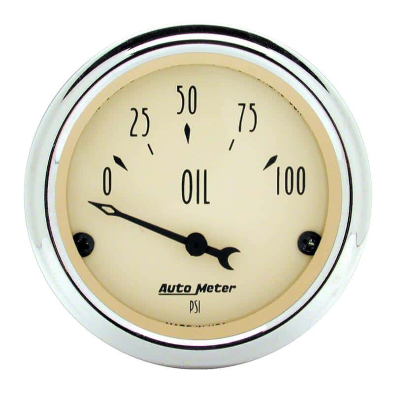 AutoMeter — Autometer 2-1/16 inch Electric Oil Pressure 100PSI Antique Beige Gauge
GA 2" OILP ELEC AB - view 2