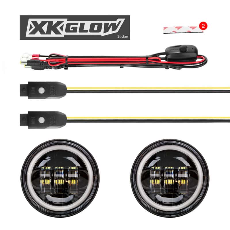 XKGLOW — XK Glow 4.5In Black RGB LED Harley Running Light XKchrome Bluetooth App Controlled Kit - view 1