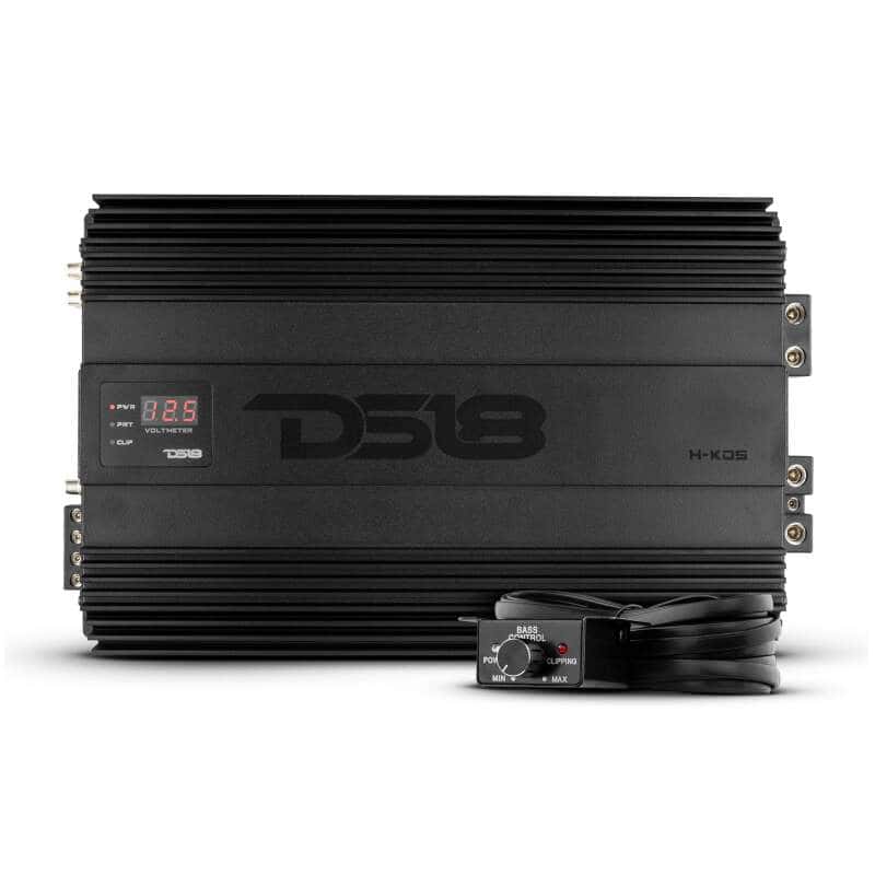 DS18 — DS18 1-Channel Amp 9200 Burst/0.5ohm 5000/1ohm 3500/2ohm 2200/4ohm Watts RMS w/ Voltmeter Black - view 2