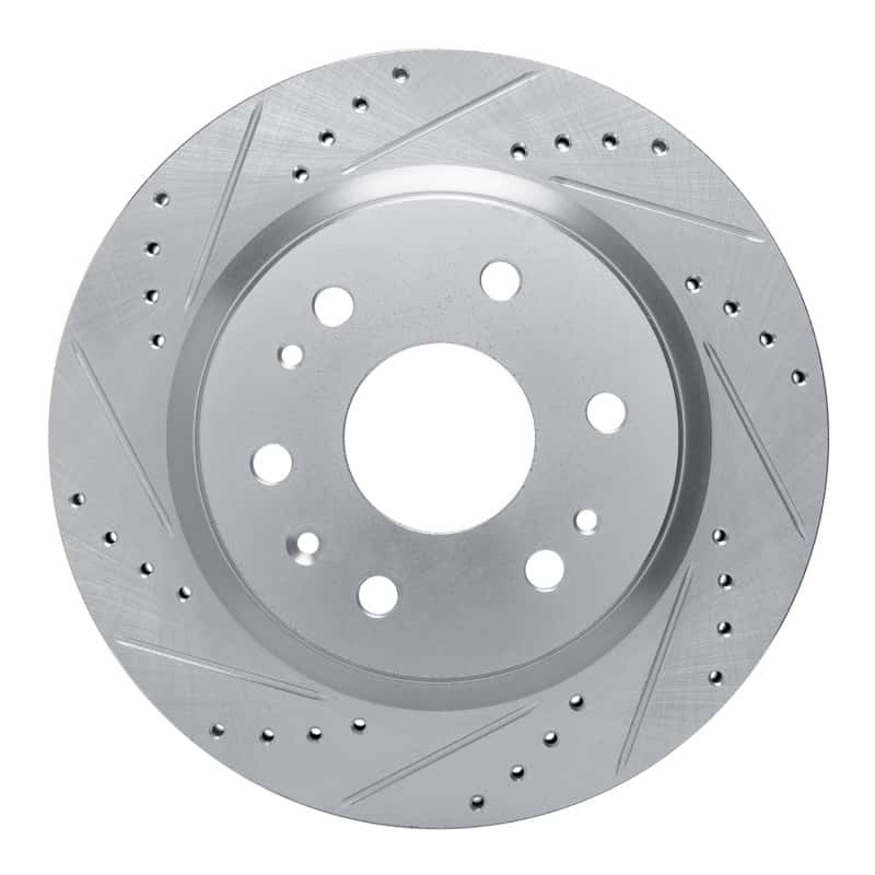 R1 Concepts — R1 23-25 Chevrolet Colorado Rear Left Drilled & Slotted Silver Brake Rotor - view 1