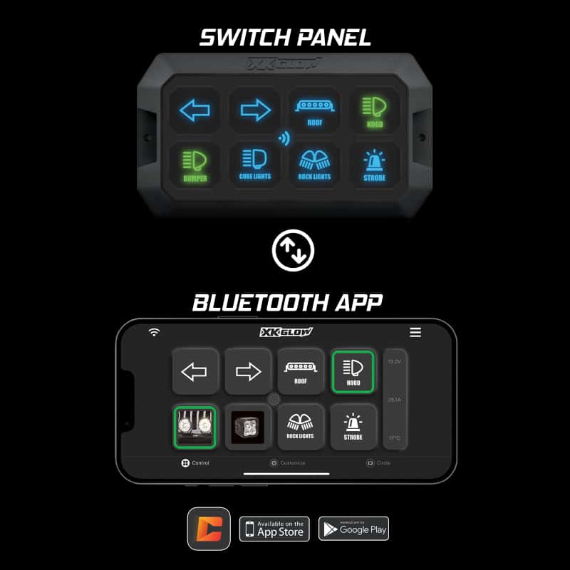 XKGLOW — XK Glow XKcommand Bluetooth Switch Panel for Lights 12V Accessory Offroad - view 4