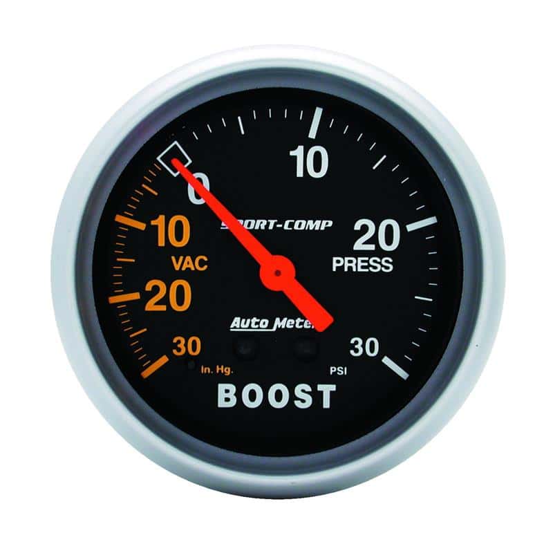 AutoMeter — Autometer Sport-Comp 2-5/8in 30 IN HG/30 PSI Mechanical Boost/Vacuum Gauge
2-5/8" BOOST-VAC, 30 - view 2
