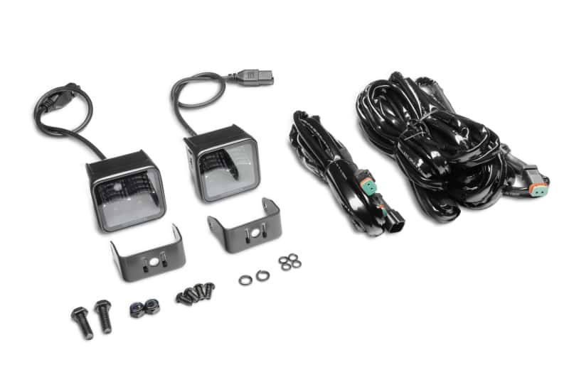 Go Rhino — Go Rhino Xplor Blackout Series Cube LED Flood Light Kit (Surface/Threaded Stud Mnt) 2x2 - Blk (Pair)
BLK-Two Flood Lights - view 9