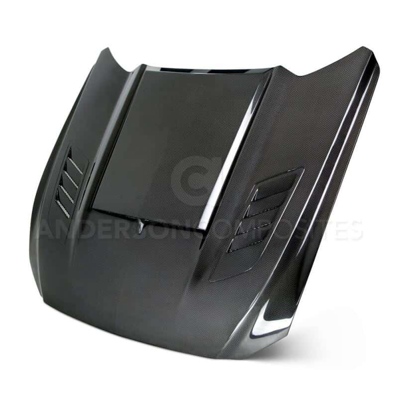 Anderson Composites — Anderson Composites 15-17 Ford Mustang (Excl. GT350/GT350R) Ram Air Double Sided Hood - view 2