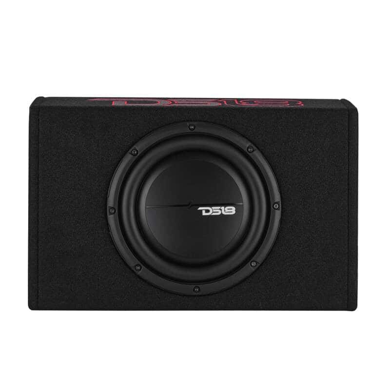 DS18 — DS18 Single 10in Shallow Enclosure w/ Subwoofer 350 Watts RMS Sealed Black Carpet Amplified - view 1