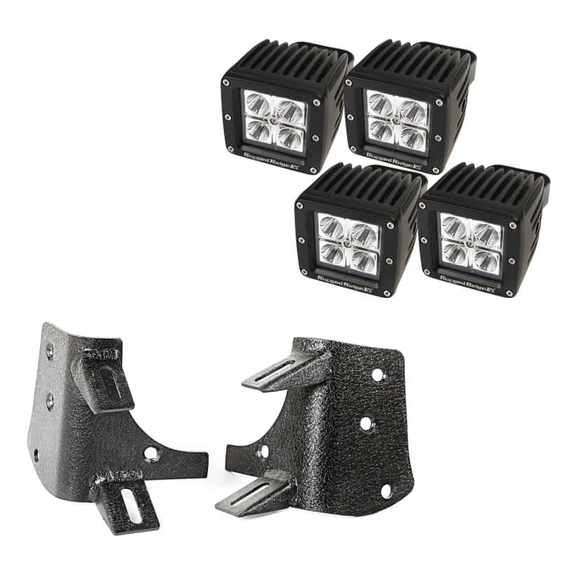 Rugged Ridge — Rugged Ridge 97-06 Jeep Wrangler TJ/LJ 3in Square Dual A-Pillar LED Kit
OFFROAD_LIGHTING
OrdRacingLampKt - view 2