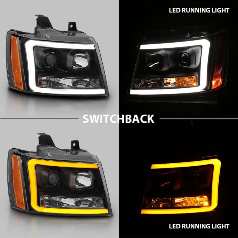 ANZO — ANZO 07-14 Chevy Tahoe Projector Headlights w/ Plank Style Design Black w/ Amber
Projector Headlights
Head Light Set - view 3