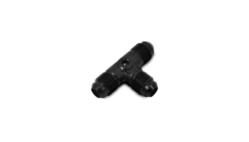 Vibrant — Vibrant -6AN to -6AN Male Tee Adapter Fitting with 1/8in NPT Port
6ANMLTFtg1/8"NPTPort
-6ANMLTeeFtg1/8"Port
AN Fitting - view 3