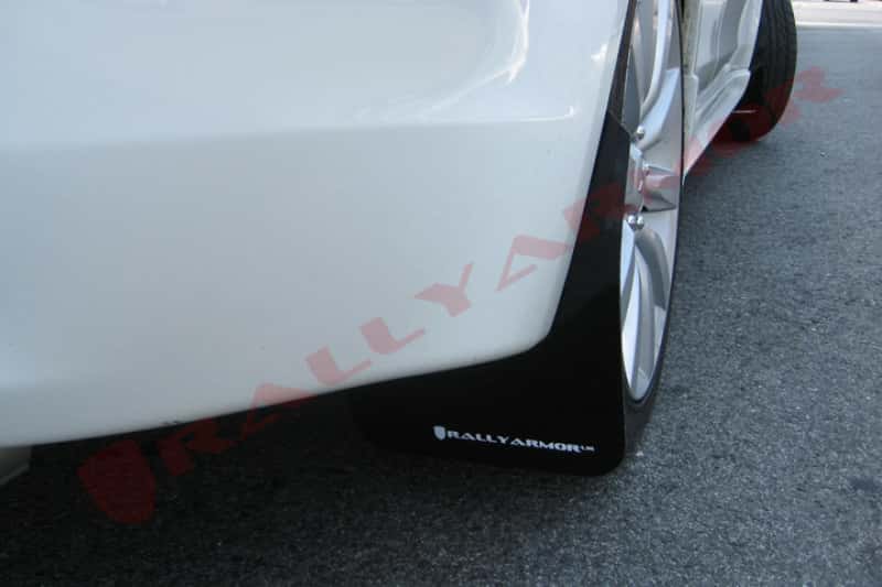 Rally Armor — Rally Armor 07-17 Mitsubishi Lancer Black UR Mud Flap w/ White Logo
Mud Flap - view 2