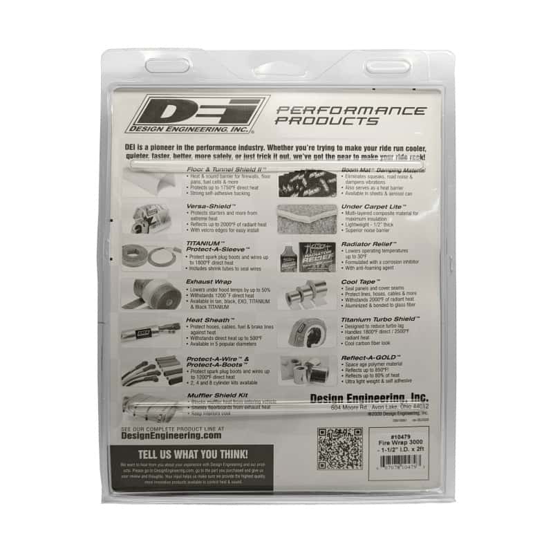 DEI — DEI Fire Wrap 3000 1-1/2in I.D. x 2ft
Heat Shield Sleeve - view 6