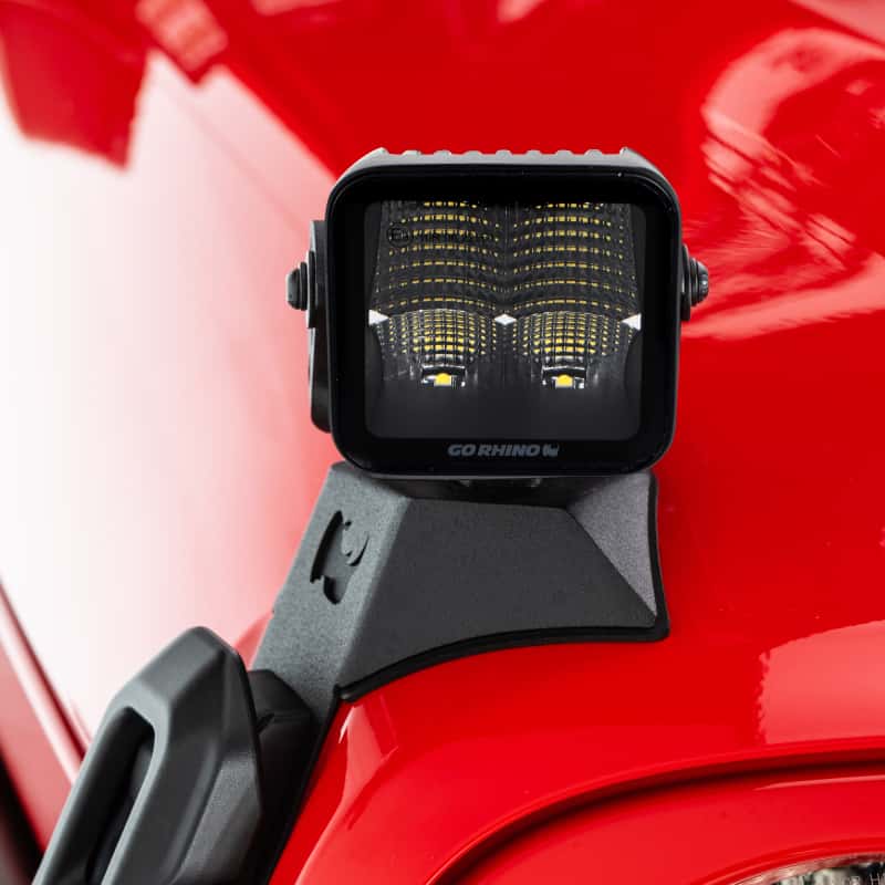 Go Rhino — Go Rhino Xplor Blackout Series Cube LED Flood Light Kit (Surface/Threaded Stud Mnt) 3x3 - Blk (Pair)
BLK - Two 3x3 Lights - view 3