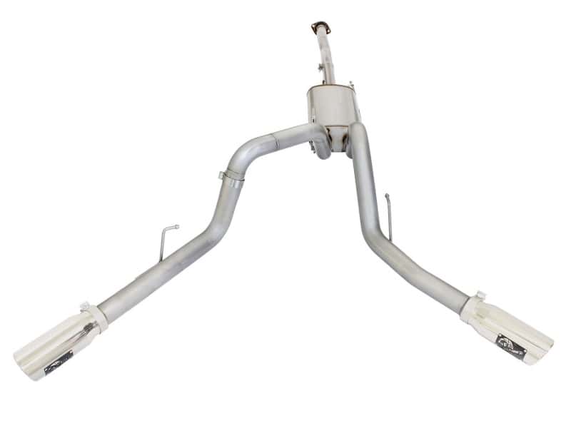 aFe — aFe MACHForce XP Exhaust 3in SS Dual Side Exit CB w/ Polish Tips 15 Ford F150 Ecoboost V6-2.7L/3.5L
Cat-Back Exhaust - view 2