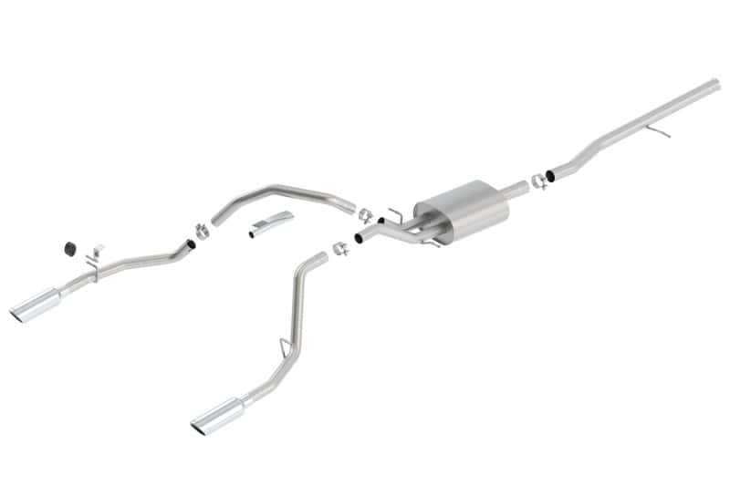 Borla — Borla 14 Silv/Sierra 1500 C/B S-Type Exhaust/2.75in Into Dual 2.25in Out 4in Tip Split Rear Exit
Cat-Back System
ExhstSysKt - view 4