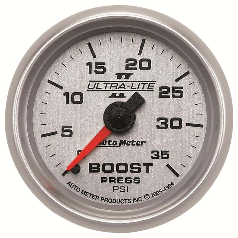AutoMeter — Autometer UL II Boost Gauge 2-1/16in Mechanical Pressure Ultra-Lite Gauge 35PSI
2-1/16" BOOST, 0-35 - view 2