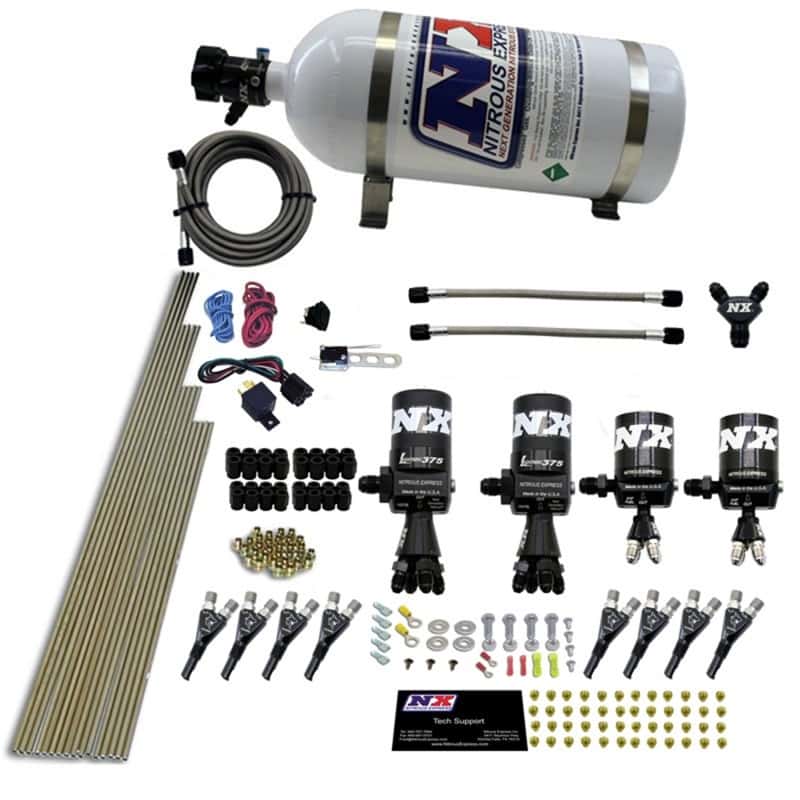 Nitrous Express — Nitrous Express 8 Cyl Shark Direct Port 4 Solenoids Nitrous Kit (200-600HP) w/10lb Bottle
Injection System Kit
N2OSys - view 1