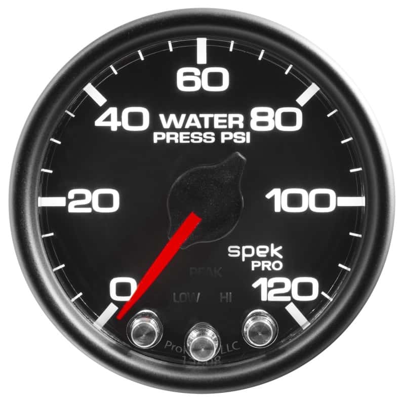 AutoMeter — Autometer Spek-Pro Gauge Water Press 2 1/16in 120psi Stepper Motor W/Peak & Warn Blk/Blk
GA 2" WP 120 BCB SPK - view 4