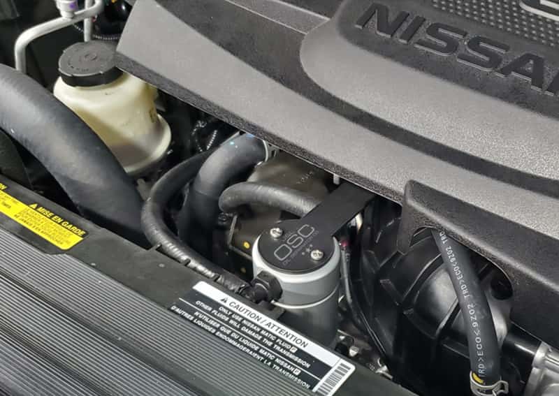 J&L — J&L 16-24 Nissan Titan 5.6L Passenger Side Oil Separator 3.0 - Clear Anodized
Oil Separator - view 2