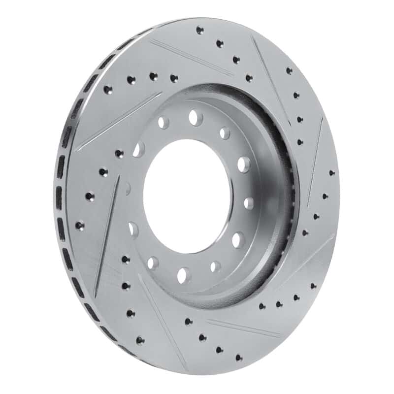 R1 Concepts — R1 76-89 Toyota Land Cruiser Front Left Drilled & Slotted Black Brake Rotor - view 4
