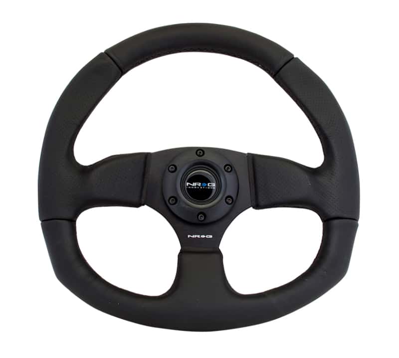 NRG — NRG Reinforced Steering Wheel (320mm Horizontal / 330mm Vertical) Leather w/Black Stitching - view 3