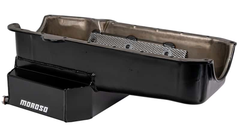 Moroso — Moroso Pre-80 Chevrolet Small Block (w/2 Pc Seal) Road Race Wet Sump 7qt 7.5in Steel Oil Pan - Black - view 4