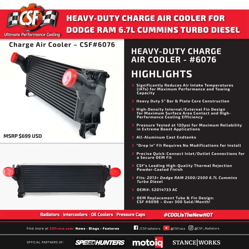 CSF — CSF 13-18 Ram 2500 6.7L OEM Intercooler
CSF Intercooler - view 4