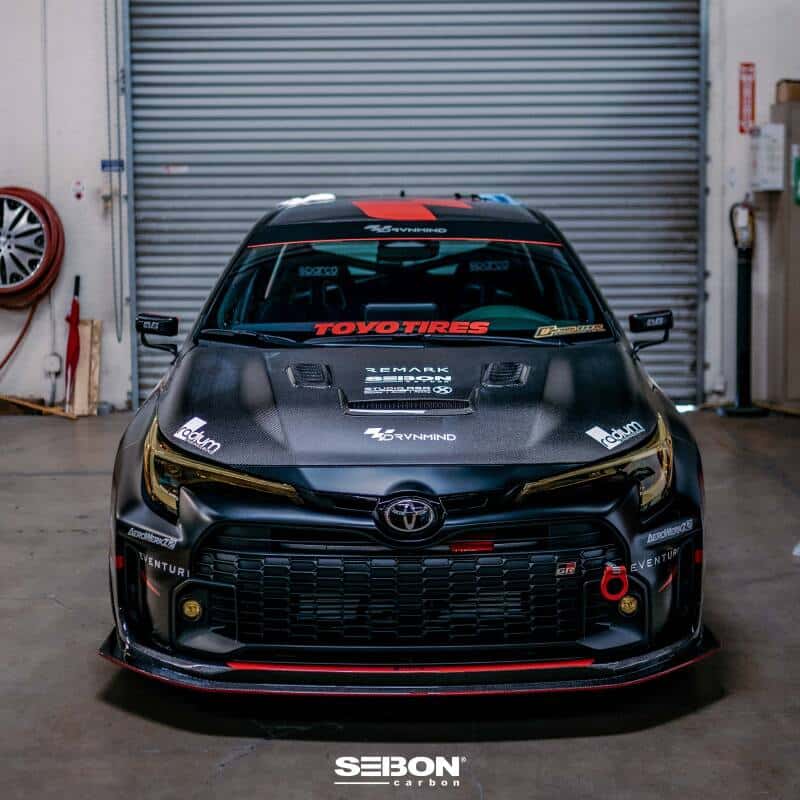 Seibon — Seibon 2023 Toyota GR Corolla VS-Style Double-Sided Carbon Hood  - Gloss Finish - view 7