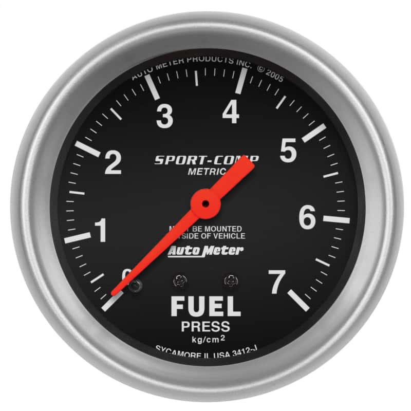 AutoMeter — Autometer Sport-Comp 2 5/8in 0-7 Kg/Cm2 Mechanical Fuel Pressure Gauge
2-5/8" FUEL PRESS, 0 - view 1