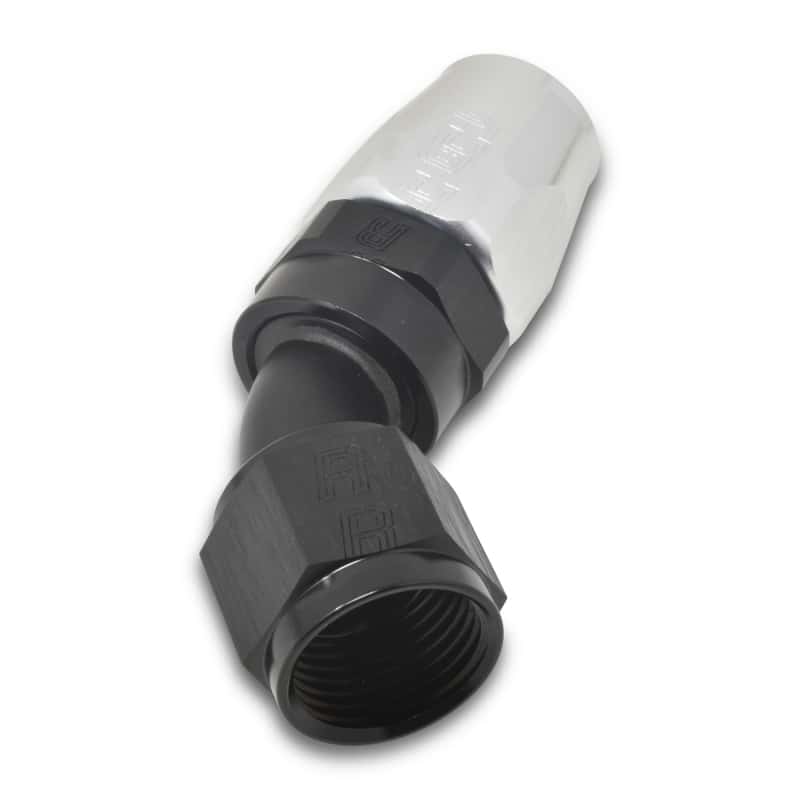 Russell — Russell Performance -8 AN Black/Silver 45 Degree Full Flow Hose End
Hose Fitting - view 6